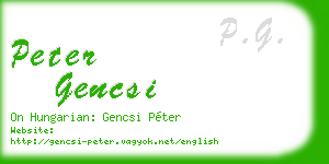 peter gencsi business card