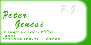 peter gencsi business card